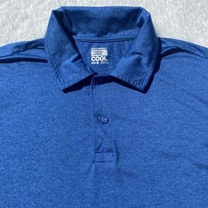 32 Degrees Short Sleeve Polo Shirt Blue Breathable Cool Polo Shirt